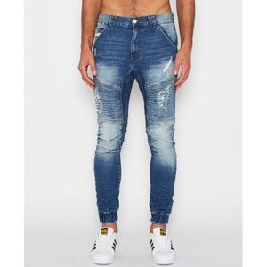 Nena and Pasadena NXP Men's Destroyer Pant Jeans, Blue Trash